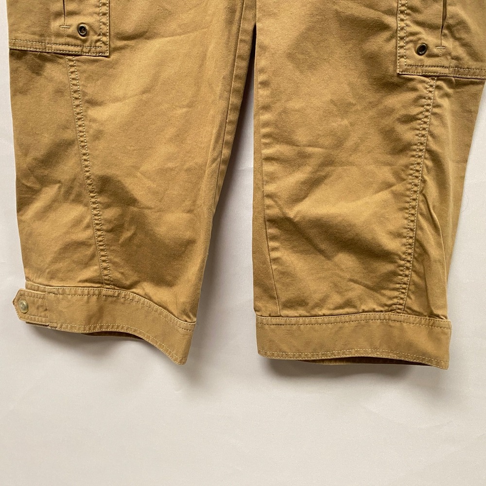 Athleta Cargo Capri Pants Khaki Tan Women Size 12 Utility Outdoor Casual Travel - Picture 2 of 11